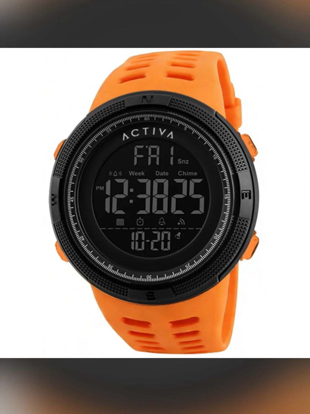 NEW! Activa Orange and Black Silicone Sport Watch